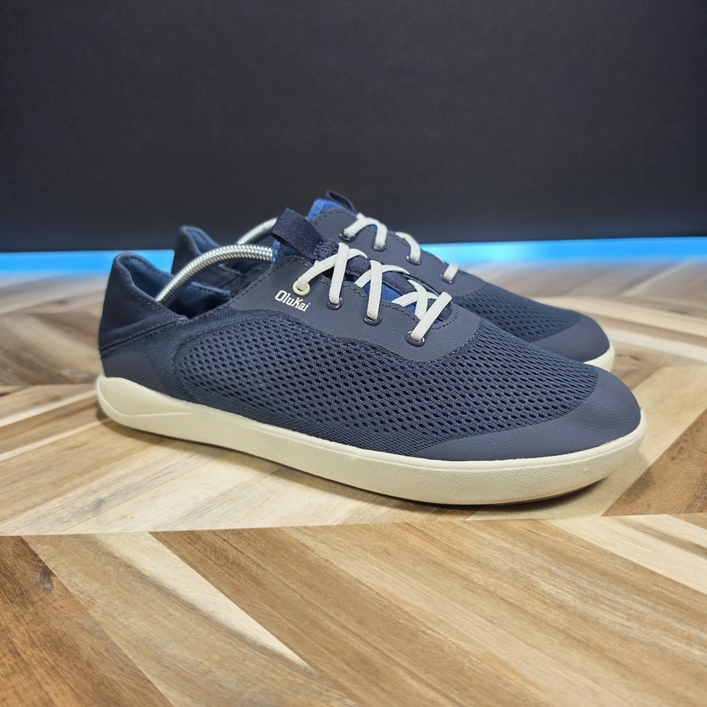 OluKai Moku Pae Men's 10 Blue Mesh Casual Sneakers Shoes 10472-DE18 Comfort